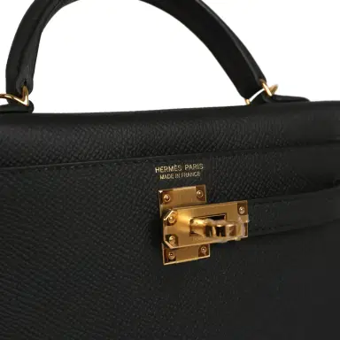HERMÈS Hermes Kelly Sellier 20 Black Epsom Gold Hardware | Thumbnail 7