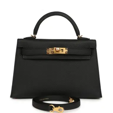 HERMÈS Hermes Kelly Sellier 20 Black Epsom Gold Hardware | Thumbnail 1