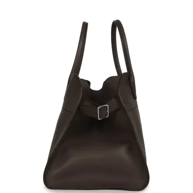 The Row The Row Soft Margaux 15 Mid Grey Saddle Leather Silver Hardware | Thumbnail 3 The Row The Row Soft Margaux 15 Mid Grey Saddle Leather Silver Hardware | Thumbnail 3