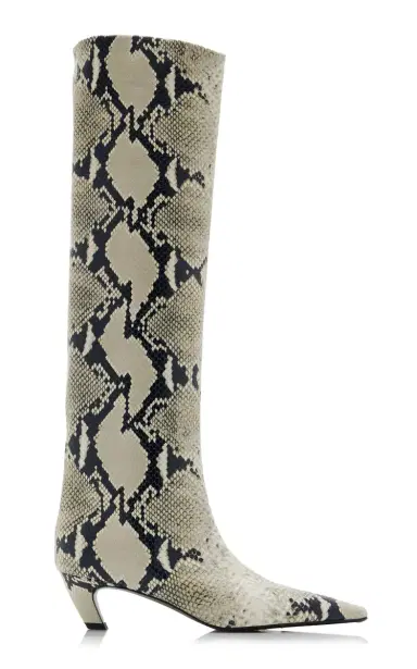 Khaite Davis Embossed-Leather Knee Boots | Thumbnail 1 Khaite Davis Embossed-Leather Knee Boots | Thumbnail 1