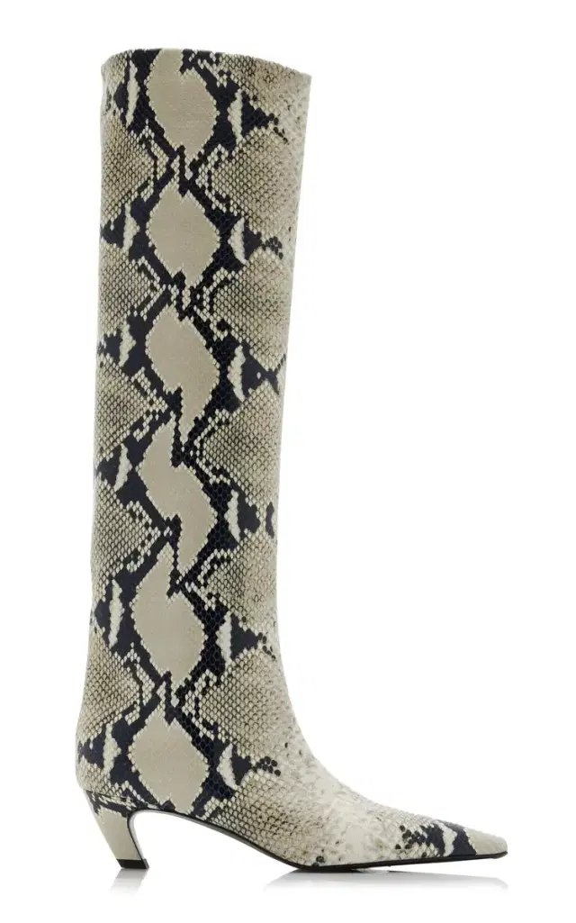 Khaite Davis Embossed-Leather Knee Boots