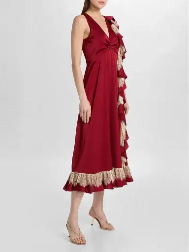 Cinq à Sept Women's Esme Satin Minna Dress - Berrywine Gardenia - Size 16 | Thumbnail 4 Cinq à Sept Women's Esme Satin Minna Dress - Berrywine Gardenia - Size 16 | Thumbnail 4