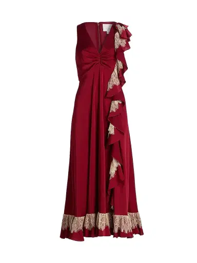 Cinq à Sept Women's Esme Satin Minna Dress - Berrywine Gardenia - Size 16 | Thumbnail 1 Cinq à Sept Women's Esme Satin Minna Dress - Berrywine Gardenia - Size 16 | Thumbnail 1
