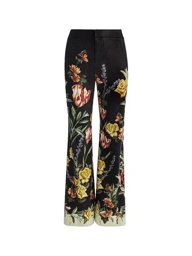 ALICE + OLIVIA Women's Dylan Floral Linen-Blend Wide-Leg Pants - Desert Sprigs Black