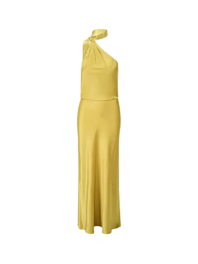 STAUD Women's Estelle Satin One-Shoulder Maxi Dress - Citron