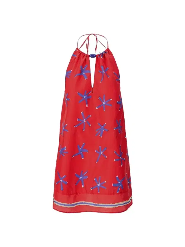 Staud Women's Dani Linen Halter Mini Dress - Painted Foulard