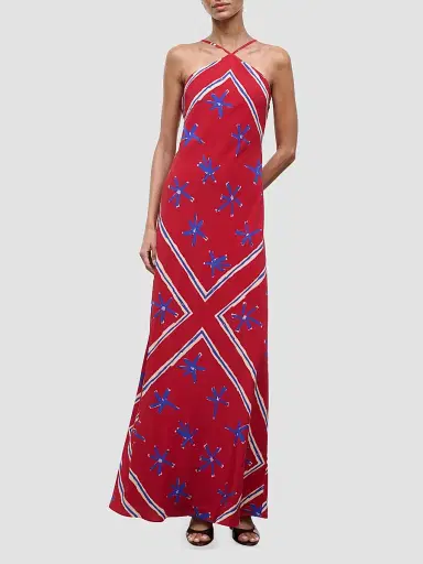 Staud Women's Cubism Halter Maxi Dress - Painted Foulard | Thumbnail 2