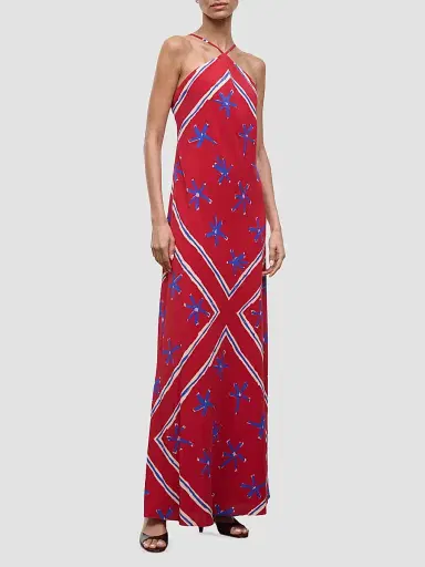 Staud Women's Cubism Halter Maxi Dress - Painted Foulard | Thumbnail 3