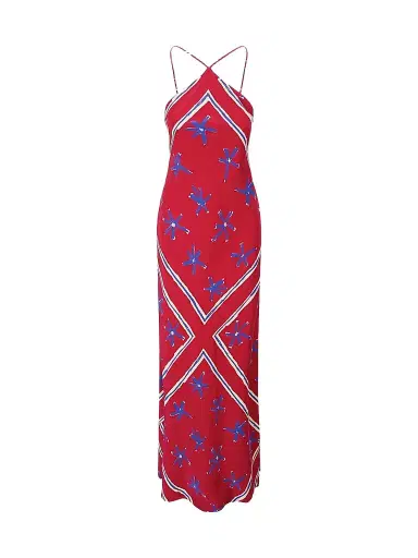 Staud Women's Cubism Halter Maxi Dress - Painted Foulard | Thumbnail 1