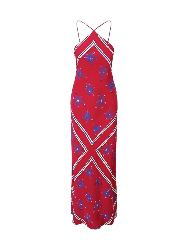 Staud Women's Cubism Halter Maxi Dress - Painted Foulard