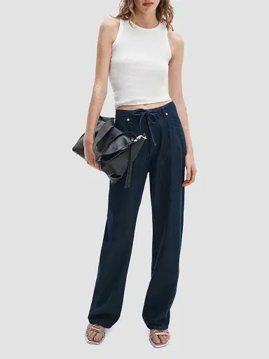 rag & bone Women's Phoebe Drawstring Jeans - Dusk Rinse - Size Small | Thumbnail 2