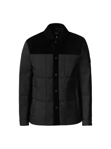 Mackage Men's Henrik Mixed-Media Suede Shirt Jacket - Black - Size 46 | Thumbnail 1 Mackage Men's Henrik Mixed-Media Suede Shirt Jacket - Black - Size 46 | Thumbnail 1