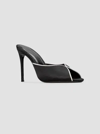 Black Suede Studio Women's Amelia 100MM Satin Mules - Black Satin - Size 12 | Thumbnail 2 Black Suede Studio Women's Amelia 100MM Satin Mules - Black Satin - Size 12 | Thumbnail 2