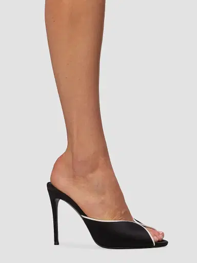 Black Suede Studio Women's Amelia 100MM Satin Mules - Black Satin - Size 12 | Thumbnail 5 Black Suede Studio Women's Amelia 100MM Satin Mules - Black Satin - Size 12 | Thumbnail 5