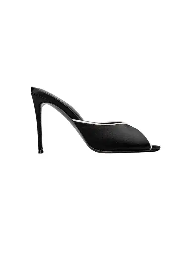 Black Suede Studio Women's Amelia 100MM Satin Mules - Black Satin - Size 12 | Thumbnail 1 Black Suede Studio Women's Amelia 100MM Satin Mules - Black Satin - Size 12 | Thumbnail 1