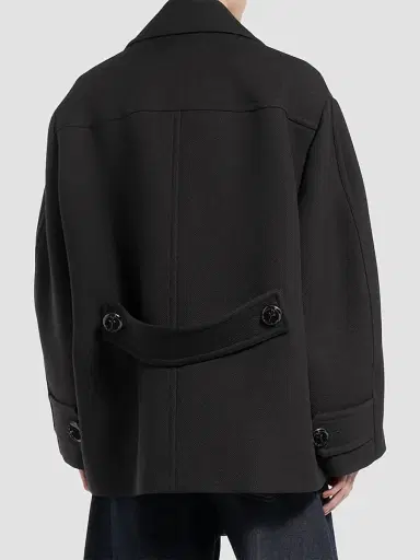 Balenciaga Men's Short Peacoat - Black | Thumbnail 5 Balenciaga Men's Short Peacoat - Black | Thumbnail 5