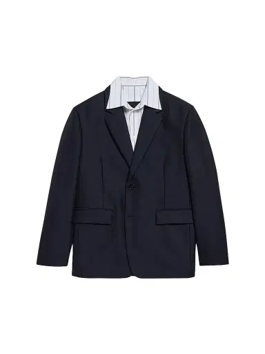Balenciaga Men's Hybrid Shirt Jacket - Dark Navy - Size 40 | Thumbnail 1