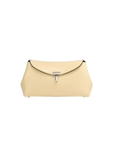 TOTEME Women's Mini T-Lock Leather Clutch - Champagne | Thumbnail 1