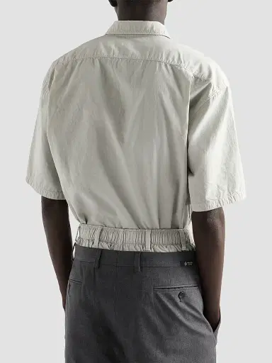 Prada Men's Short-Sleeved Cotton Shirt - Light Grey - Size XXL | Thumbnail 3