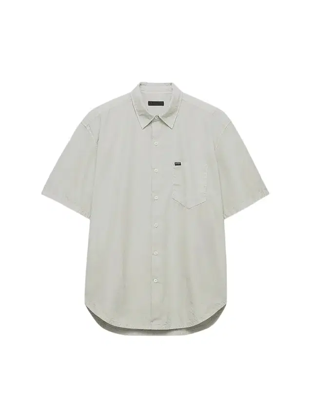 Prada Men's Short-Sleeved Cotton Shirt - Light Grey