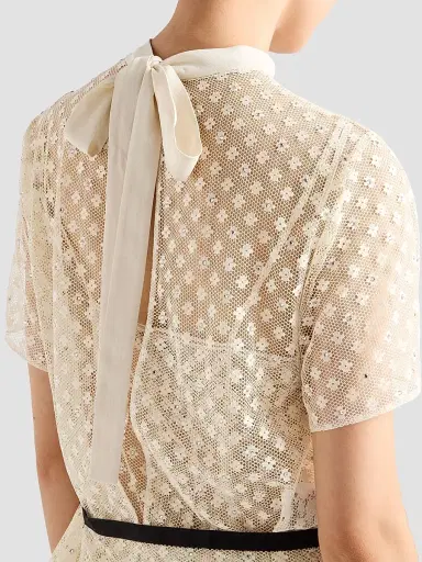 Prada Women's Embroidered Lace Top | Thumbnail 5