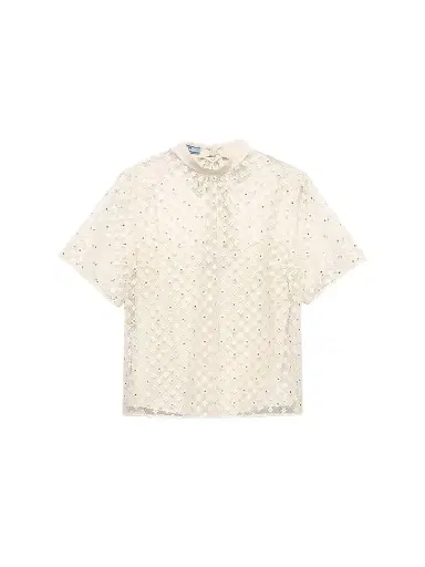 Prada Women's Embroidered Lace Top | Thumbnail 1