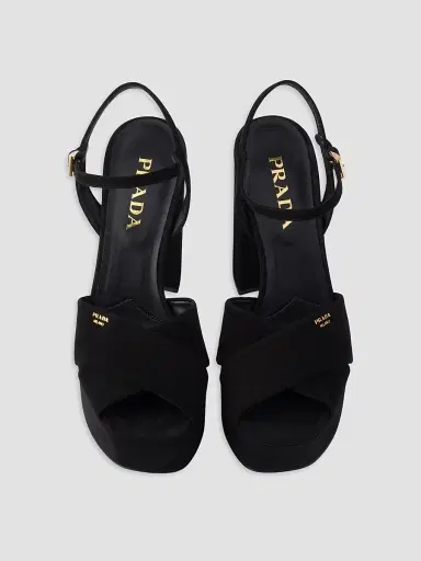 Prada Women's Suede Platform Sandals - Black - Size 5 | Thumbnail 2 Prada Women's Suede Platform Sandals - Black - Size 5 | Thumbnail 2