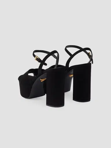 Prada Women's Suede Platform Sandals - Black - Size 5 | Thumbnail 3 Prada Women's Suede Platform Sandals - Black - Size 5 | Thumbnail 3