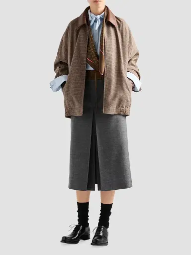 Prada Women's Rush Stitch Midi Skirt - Grey - Size 8 | Thumbnail 2 Prada Women's Rush Stitch Midi Skirt - Grey - Size 8 | Thumbnail 2