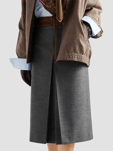 Prada Women's Rush Stitch Midi Skirt - Grey - Size 8 | Thumbnail 3 Prada Women's Rush Stitch Midi Skirt - Grey - Size 8 | Thumbnail 3