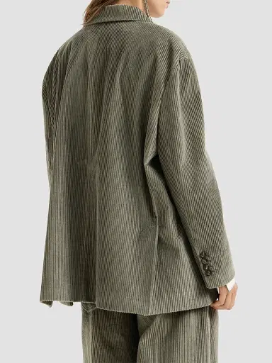 Brunello Cucinelli Women's Cotton Corduroy Blazer with Monili - Origano | Thumbnail 3