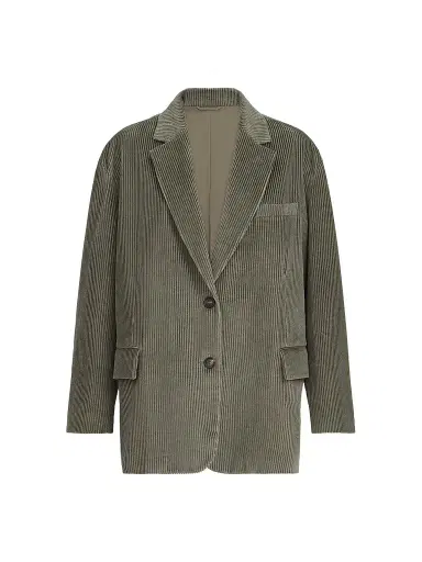 Brunello Cucinelli Women's Cotton Corduroy Blazer with Monili - Origano | Thumbnail 1