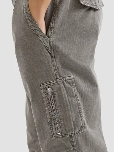 Brunello Cucinelli Men's Cotton Chevron Trousers with Zipped Pocket - Grey - Size 42 | Thumbnail 5