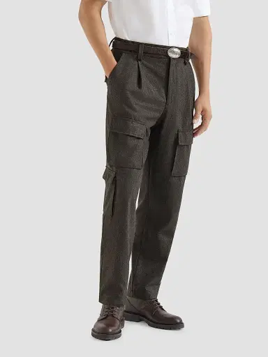 Brunello Cucinelli Men's Virgin Wool Flannel Trousers with Cargo Pockets | Thumbnail 2 Brunello Cucinelli Men's Virgin Wool Flannel Trousers with Cargo Pockets | Thumbnail 2
