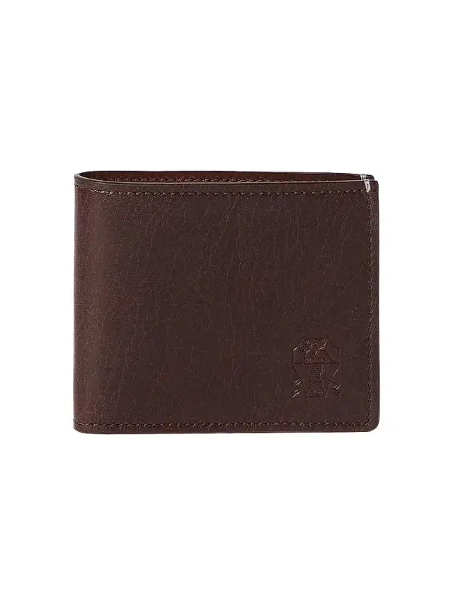 Brunello Cucinelli Men's Brushed Leather Wallet - Brown