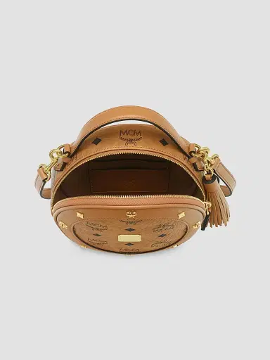 MCM Women's Pina Faux Visetos Leather Crossbody Bag - Cognac | Thumbnail 4 MCM Women's Pina Faux Visetos Leather Crossbody Bag - Cognac | Thumbnail 4