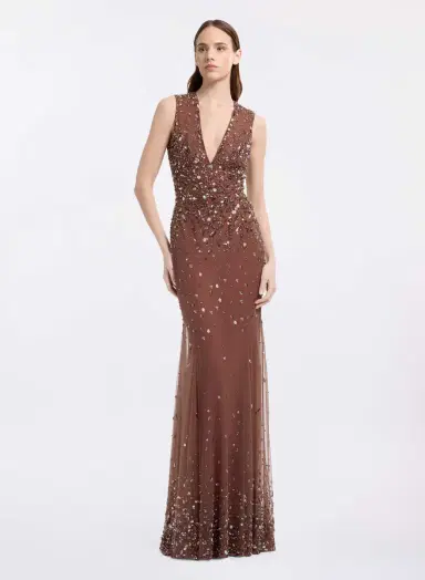 Elie Saab Bead Embroidered Long Dress | Thumbnail 5 Elie Saab Bead Embroidered Long Dress | Thumbnail 5