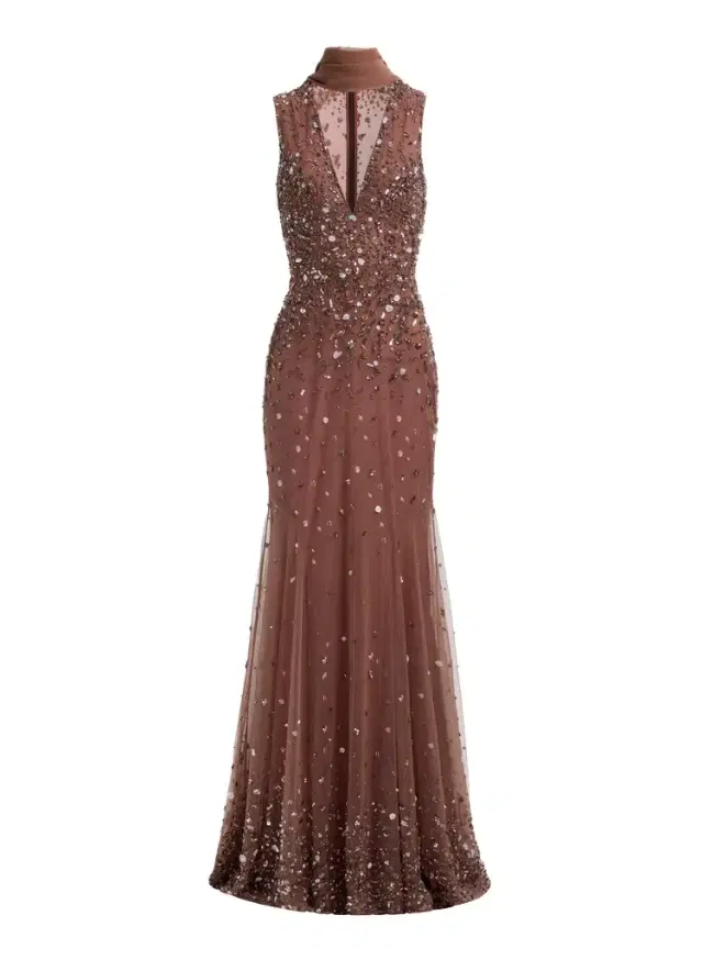 Elie Saab Bead Embroidered Long Dress