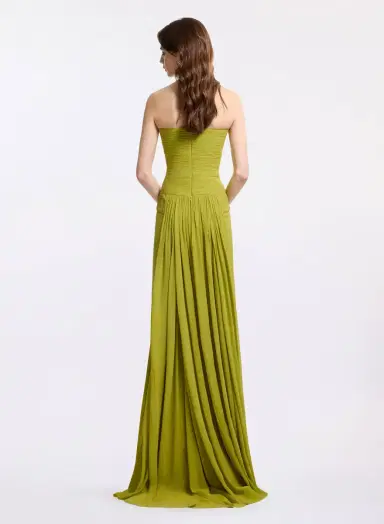 Elie Saab Strapless Silk Long Dress | Thumbnail 4