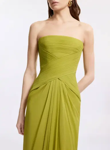 Elie Saab Strapless Silk Long Dress | Thumbnail 5