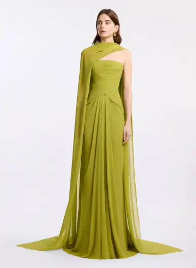 Elie Saab Strapless Silk Long Dress | Thumbnail 6