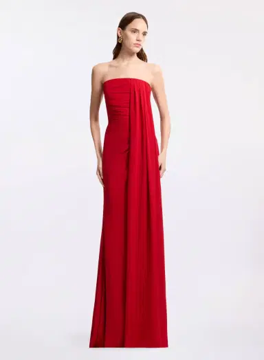 Elie Saab Strapless Silk Long Dress | Thumbnail 3 Elie Saab Strapless Silk Long Dress | Thumbnail 3