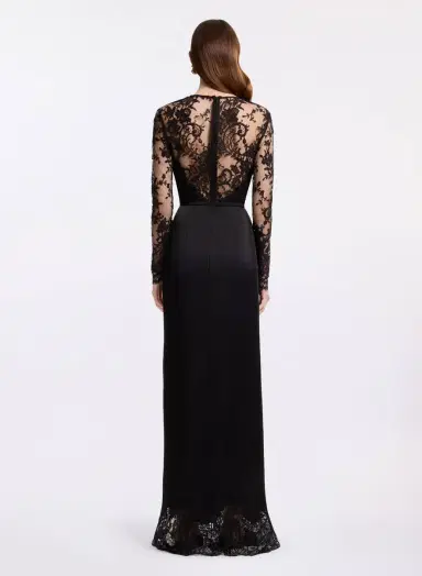 Elie Saab Envers Satin with Lace Dress | Thumbnail 3 Elie Saab Envers Satin with Lace Dress | Thumbnail 3