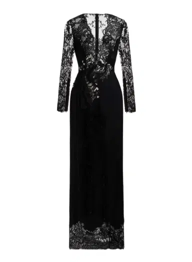Elie Saab Envers Satin with Lace Dress | Thumbnail 1 Elie Saab Envers Satin with Lace Dress | Thumbnail 1