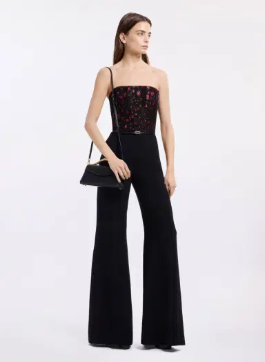 Elie Saab Sequin Embroidered Tulle & Cady Jumpsuit | Thumbnail 3 Elie Saab Sequin Embroidered Tulle & Cady Jumpsuit | Thumbnail 3