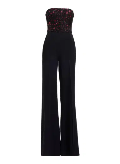 Elie Saab Sequin Embroidered Tulle & Cady Jumpsuit | Thumbnail 1 Elie Saab Sequin Embroidered Tulle & Cady Jumpsuit | Thumbnail 1