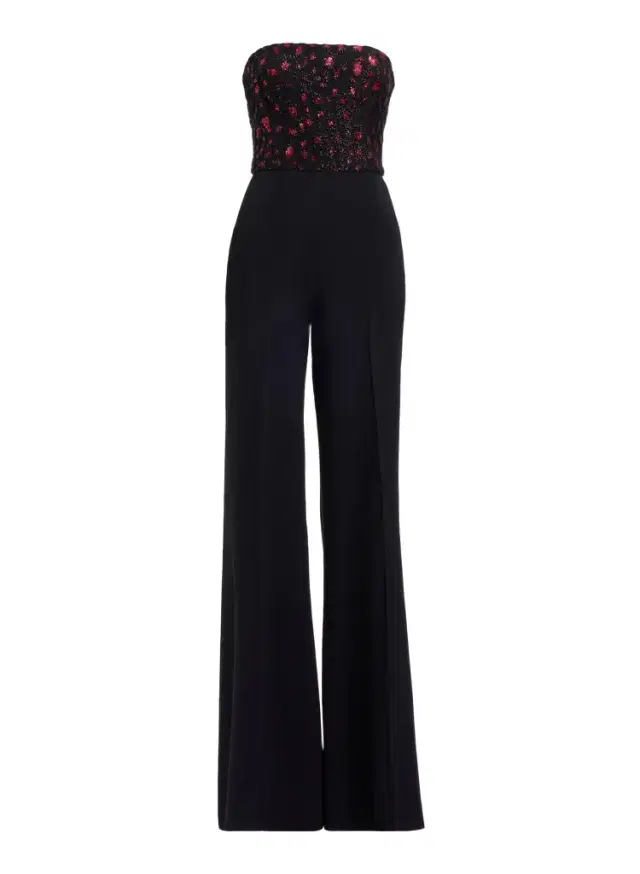 Elie Saab Sequin Embroidered Tulle & Cady Jumpsuit