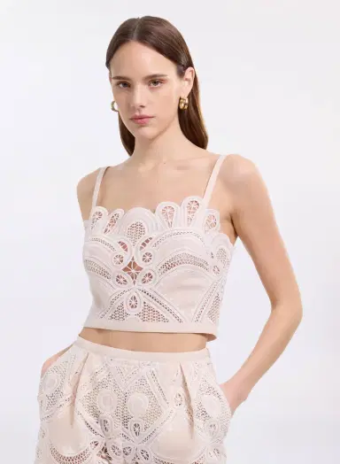 Elie Saab Cotton Embroidered Bralette | Thumbnail 2 Elie Saab Cotton Embroidered Bralette | Thumbnail 2