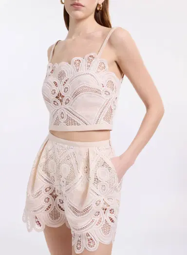 Elie Saab Cotton Embroidered Bralette | Thumbnail 4 Elie Saab Cotton Embroidered Bralette | Thumbnail 4