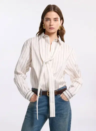 Elie Saab Striped Cotton Shirt | Thumbnail 3 Elie Saab Striped Cotton Shirt | Thumbnail 3